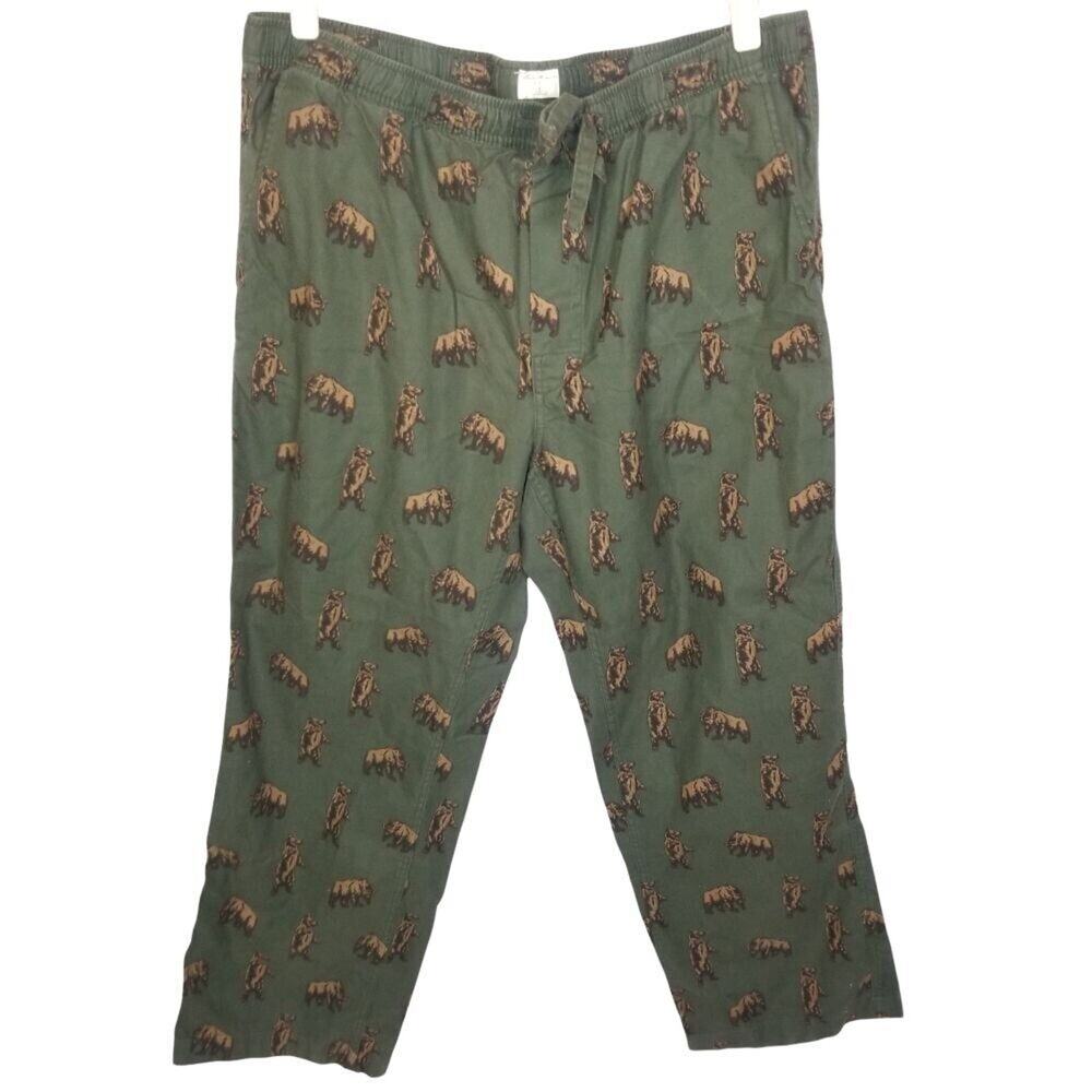 Eddie Bauer Mens Bear Print Flannel Pants Size XL Sleepwear Loungewear Comfort